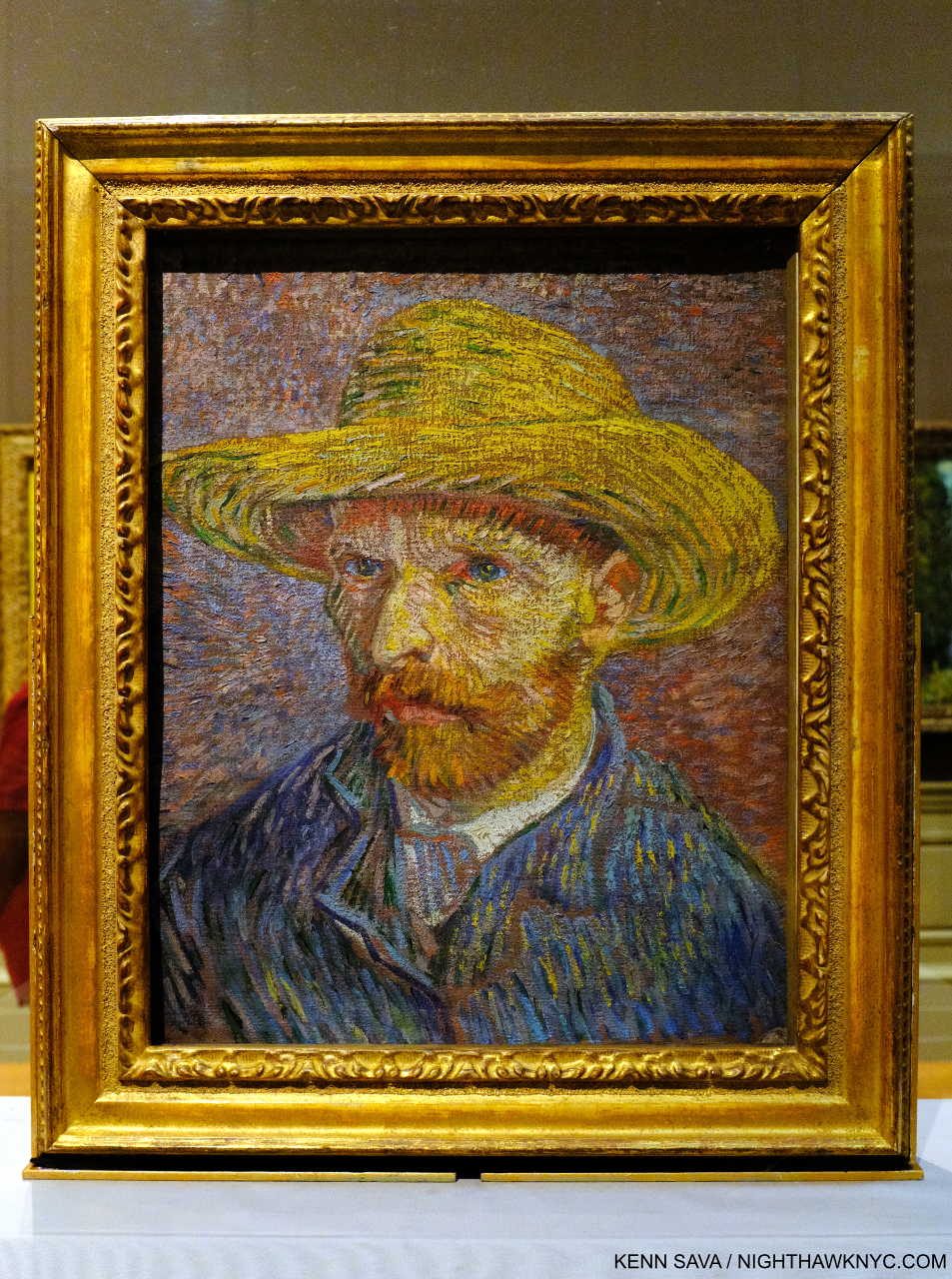 Vincent Van Gogh: Self Portrait with Straw Hat, Foldable Tote Bag